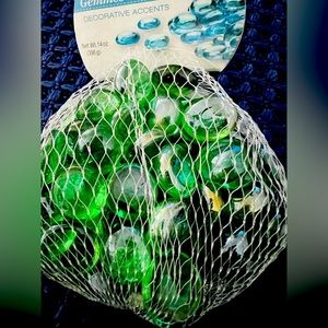 Green Glass Gems Decorative Accents